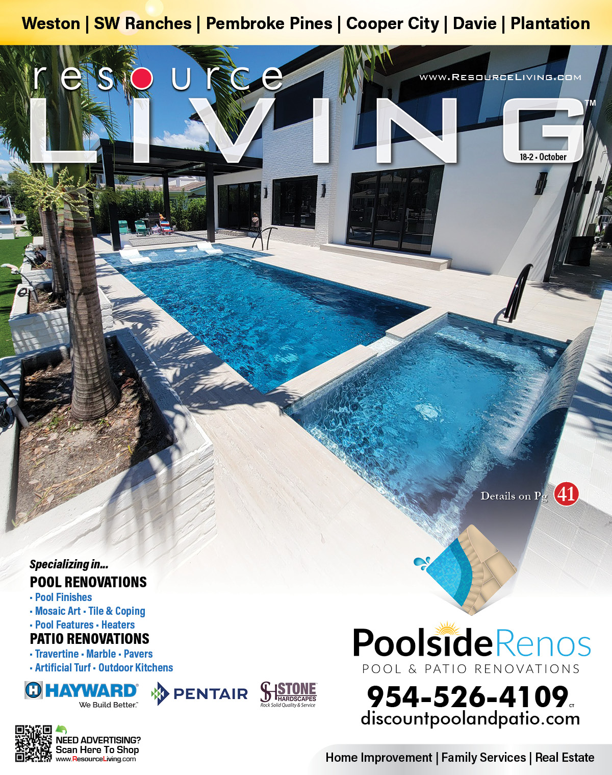 B1 South West Broward County Magazine Cover Poolside Renos